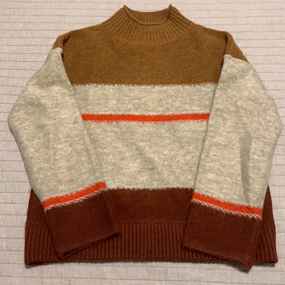 Women’s Universal Thread Striped Mock Neck Sweater Size XS